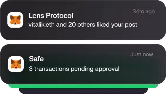 Push Snap to ensure users of MetaMask can get notifications without any additional setup.